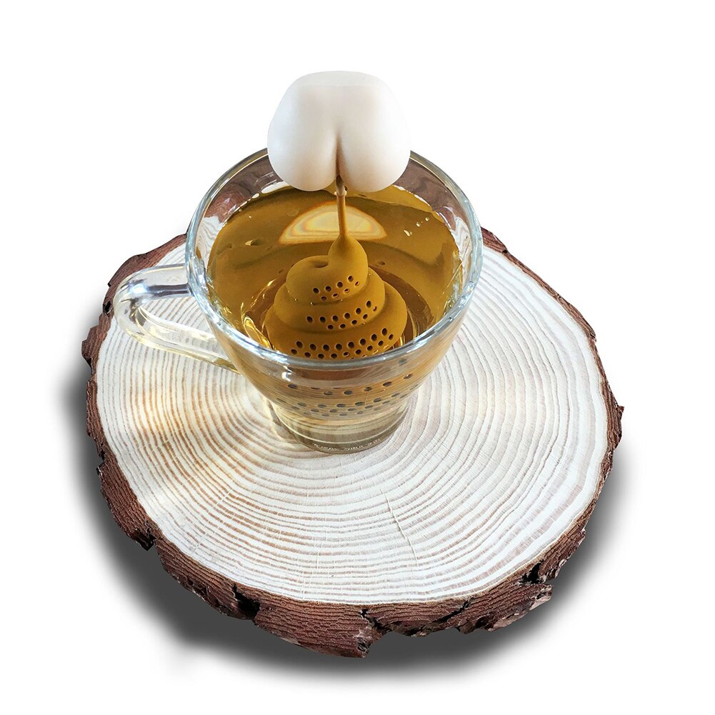 Herbruikbare Siliconen Thee-ei Creatieve Kak Shaped Grappig Kruidenthee Bag Herbruikbare Koffie Filter Thee Diffuser Zeef Accessoires