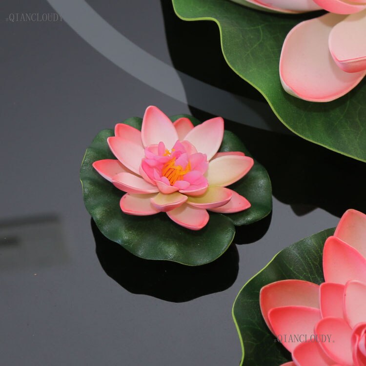 Kunstmatige Roze Lotus Bladeren bloemen Waterlelie Drijvende Zwembad vijver bloemen waterdichte huis tuin Planten Bruiloft decoratie D24: B98
