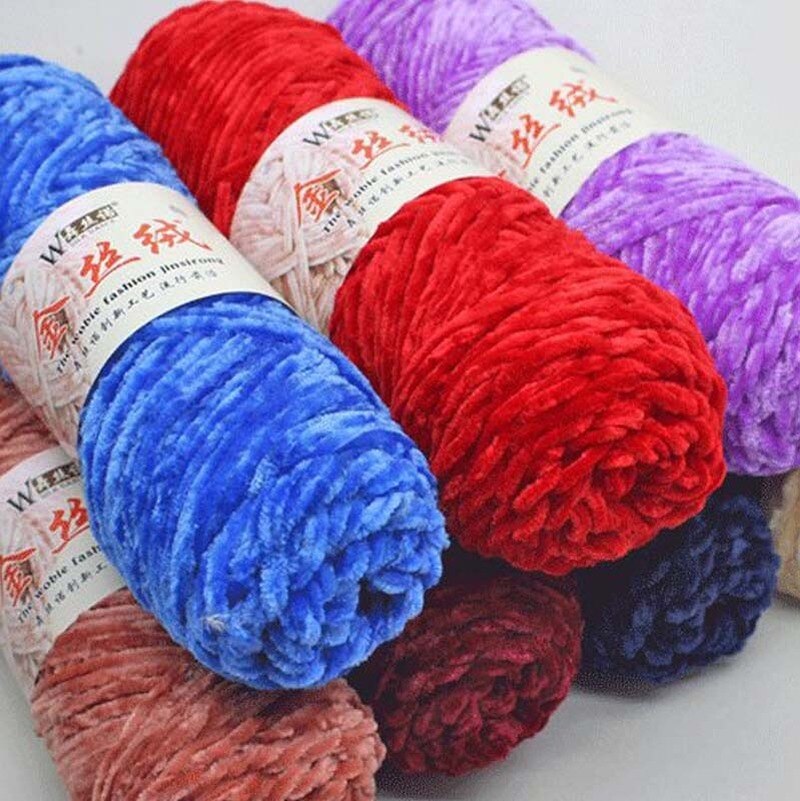 100g Chenille Neue Weiche Regenbogen Wolle Handwerk zur Seite fahren Garn BluePink klobig Häkeln BabySoft betroffen Dicken DIY Samt