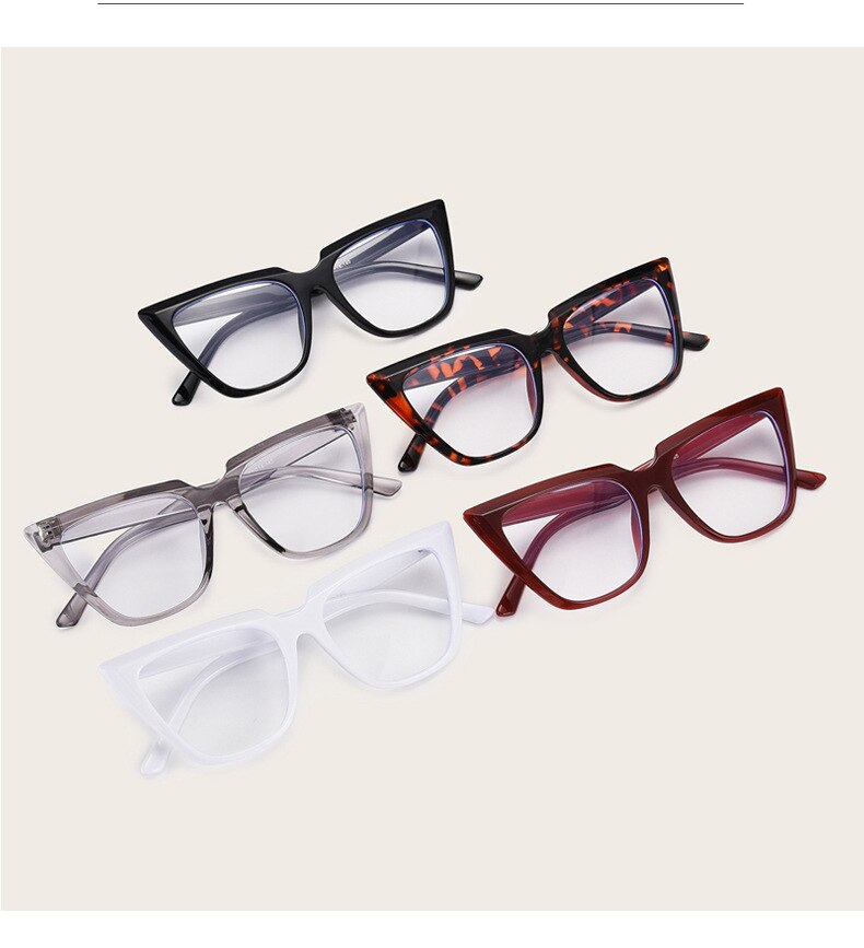 Dames cat eye bril groot montuur anti-blauwe bril anti-straling bril helder groot straatfotografie