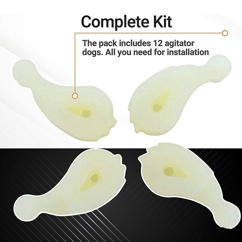12 Pack 80040 Washer Agitator Dogs Replacement Kit Exact Fit for Whirlpool & Kenmore Washers - Replaces 285612 285770