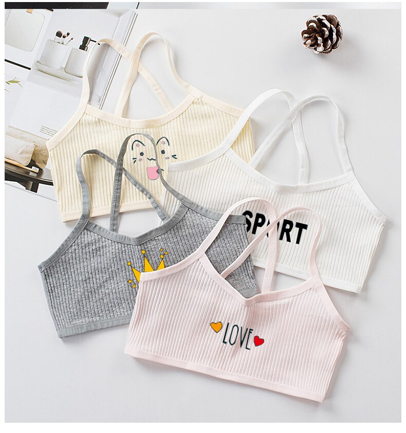 Biustonosz dla bielizna dla dziewcząt topy dla nastolatków bielizna dla dzieci sportowe biustonosze dla dzieci Undies podkoszulek 7-14T nastoletnie dziewczyny odzież