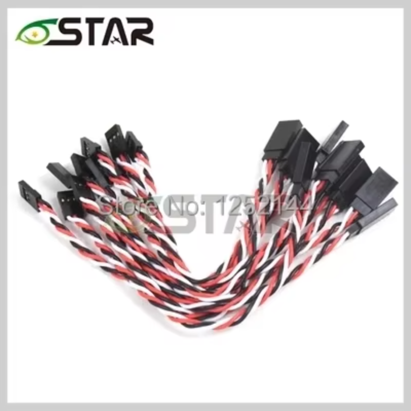 22AWG 60-adriges gedrehtes Servo-Verlängerungskabel (10 Stück) Stecker auf Buchse für RC-Modelle ESCs Anti-Interferenz-Kabel