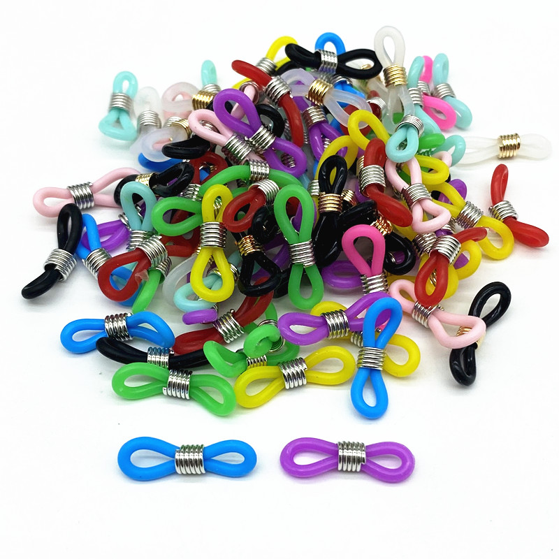 100 sztuk/partia okulary łańcuch gumy silikonowej pierścień antypoślizgowe DIY złącze pasek oczka liny okulary przewód akcesoria: Random Mixing
