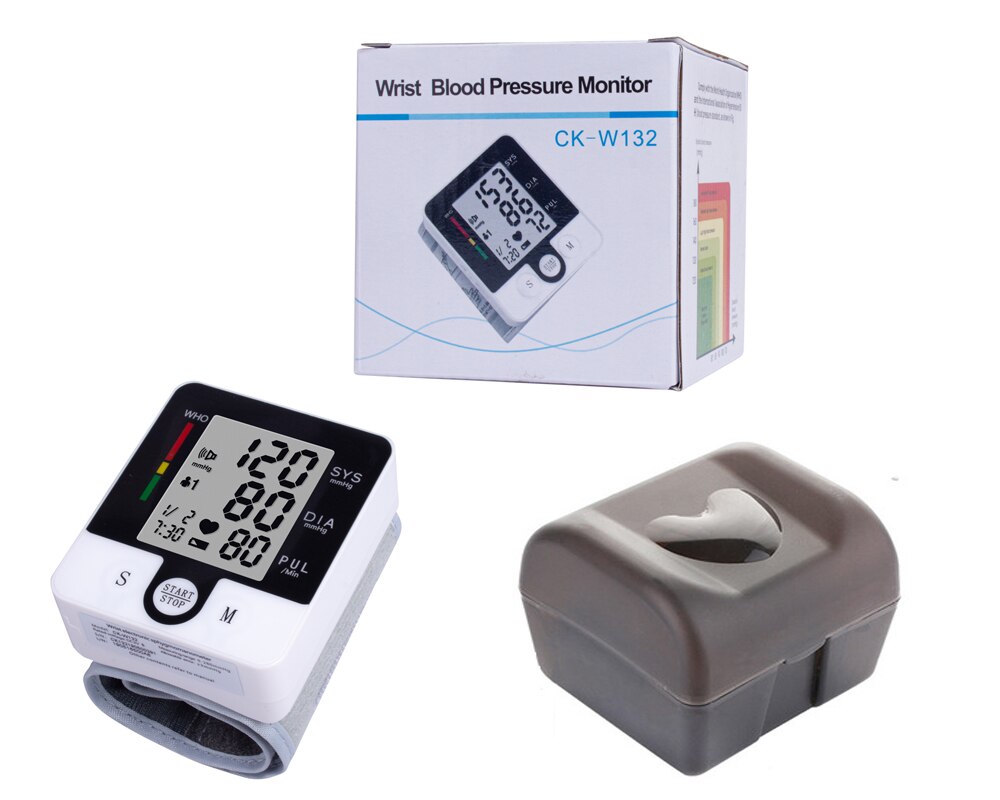 Smart BPM Health Care Pulse Measurement Sphygmomanometer Tonometer Digital Portable Wrist Blood Pressure Monitor: full package