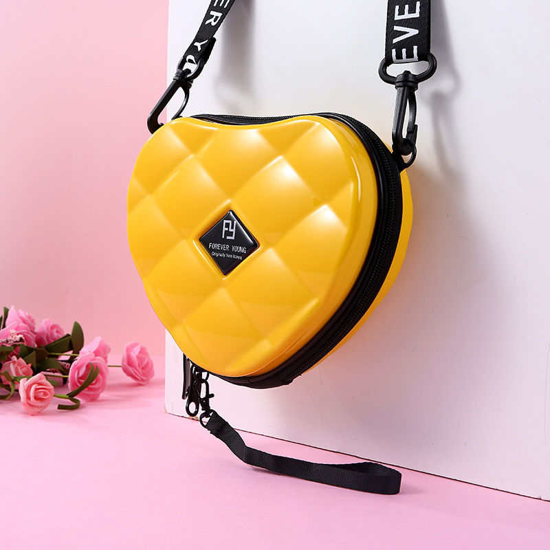 Luxury HandBags Heart Shaped PVC Mini Shoulder Bag for Woman Personality Small Box Women Purses: Yellow