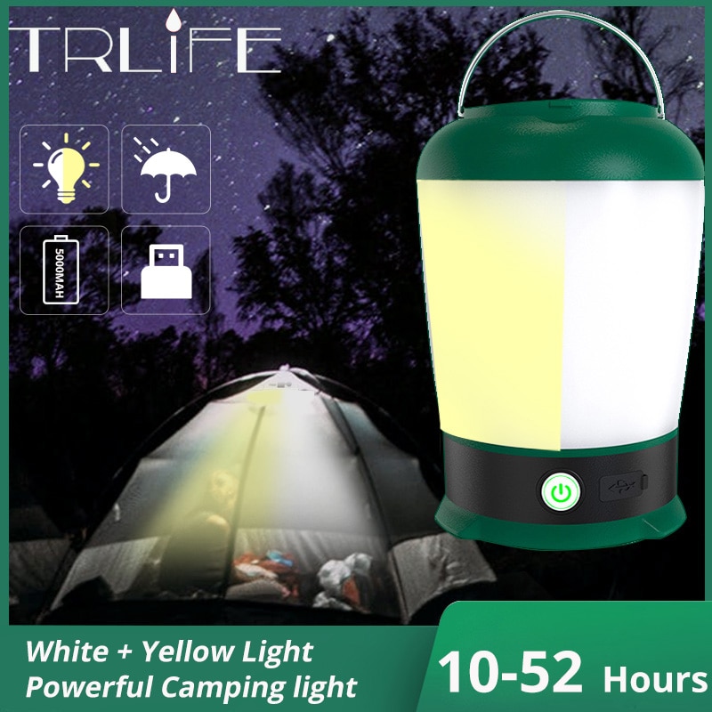 500w led camping lommelygte genopladelig lanterne til udendørs telt lampe bærbare lanterner nødsituationer varmt og hvidt lys til grill