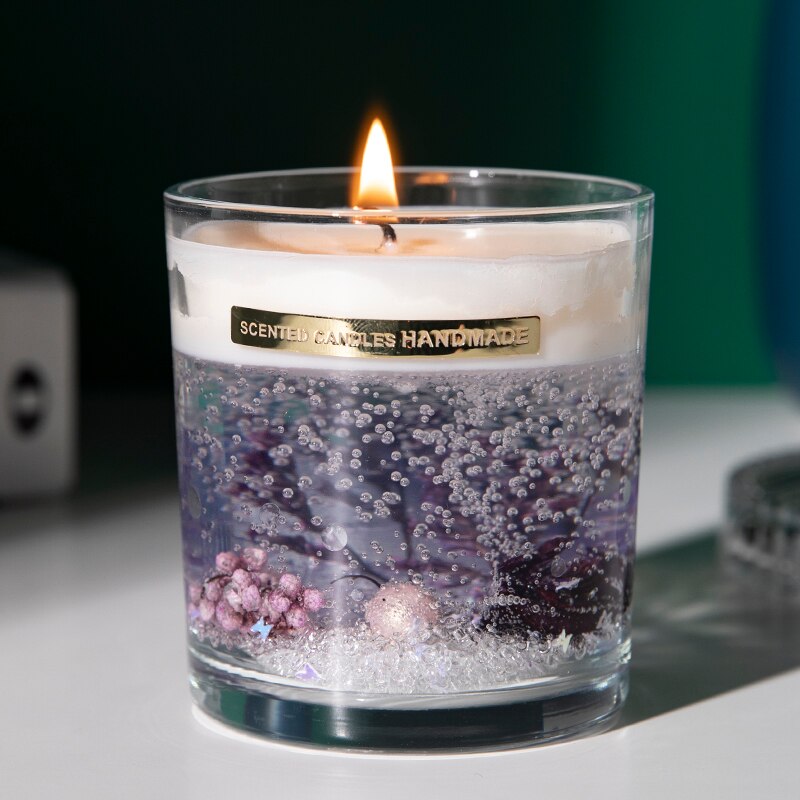 Ewige Leben Blume Duft Kerzen für Mädchen Kreative Souvenir Glas Tassen Gel Wachs Blume in Kerze