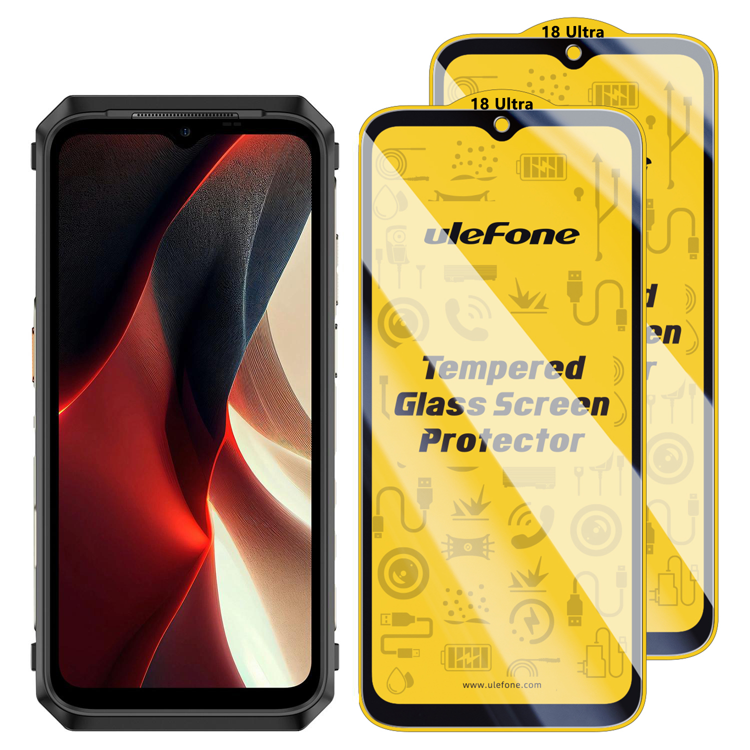 2 stuks/set ulefone armor 34 pro 27 26 25 24 23 22 mini 20 hd anti-vingerafdruk gehard glazen schermbeschermer krasbestendig glas: Duidelijk