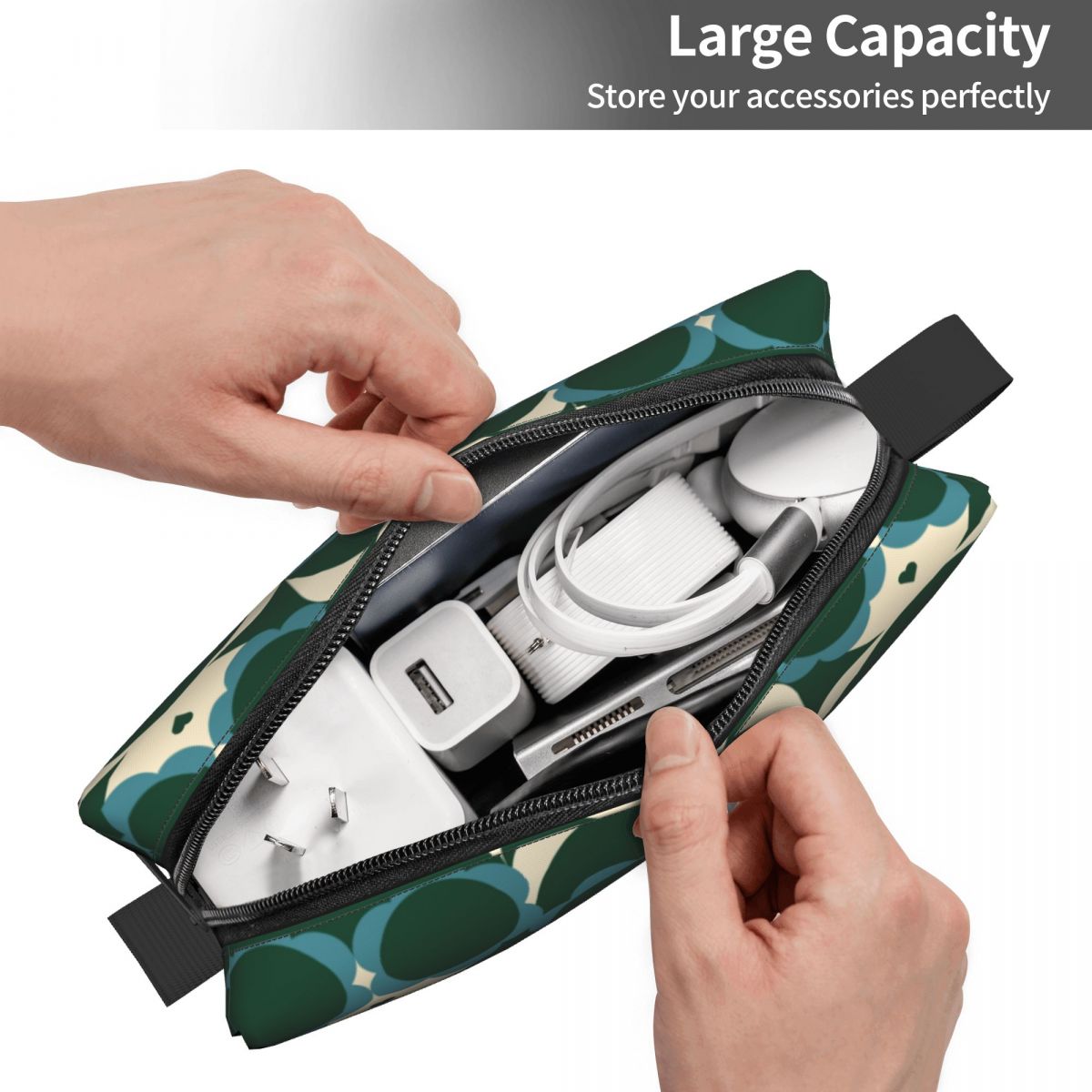 Custom Travel Green Girl Toiletry Bag Orla Kiely Makeup Cosmetic Organizer for Women Beauty Storage Bags Dopp Kit Case Box
