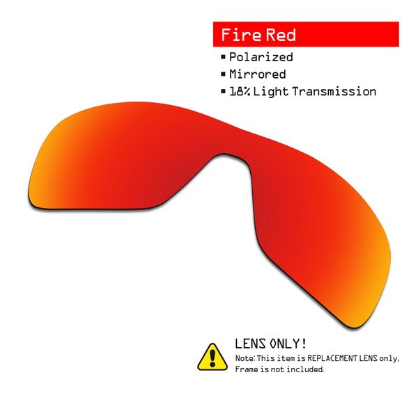 SmartVLT Polarized Replacement Lenses for Oakley Turbine Rotor Sunglasses - Multiple Options: Fire Red-ShieldCoat
