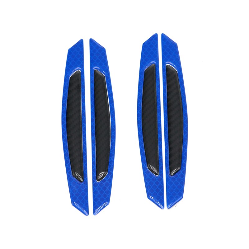 MotoLovee Car Sticker 3D Carbon Fiber Sticker Car Door Protection Sticker Decal Reflective Strip Warning Car Styling Accessories: blue black