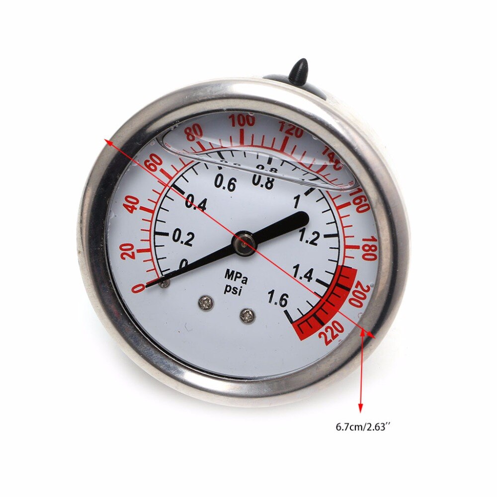 0-1.6MPa 0-220psi Water Liquid Pressure Gauge Meter 1/4" f Reverse Osmosis Pump #Y05# #C05#