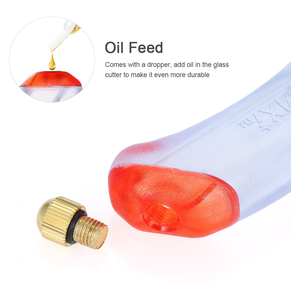 Handheld Glass Cutter DIY Craft Tool Oil Feed Ceramic Tile Opener Cutting Thickness 10mm Diamond Cutter Head Tile Glass Opening