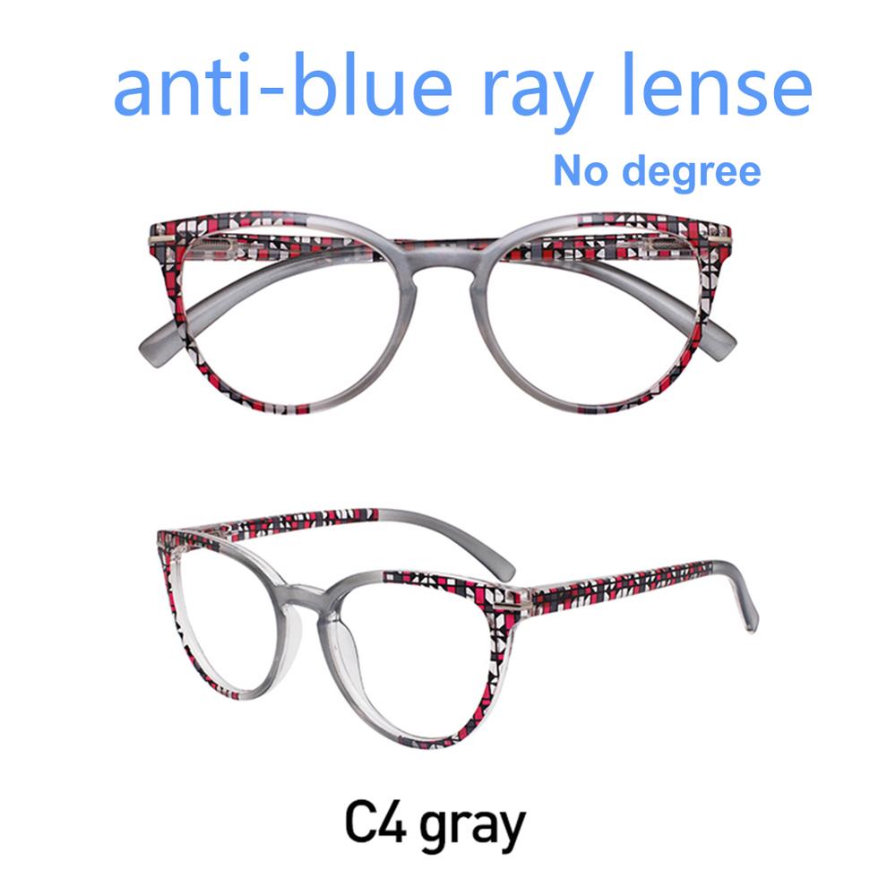 OCCI CHIARI, gafas de luz azul, Marcos cristal óptico gafas Vintage para mujer, gafas de ordenador transparentes, gafas graduadas para miopía, Marco óptico: C4A gray