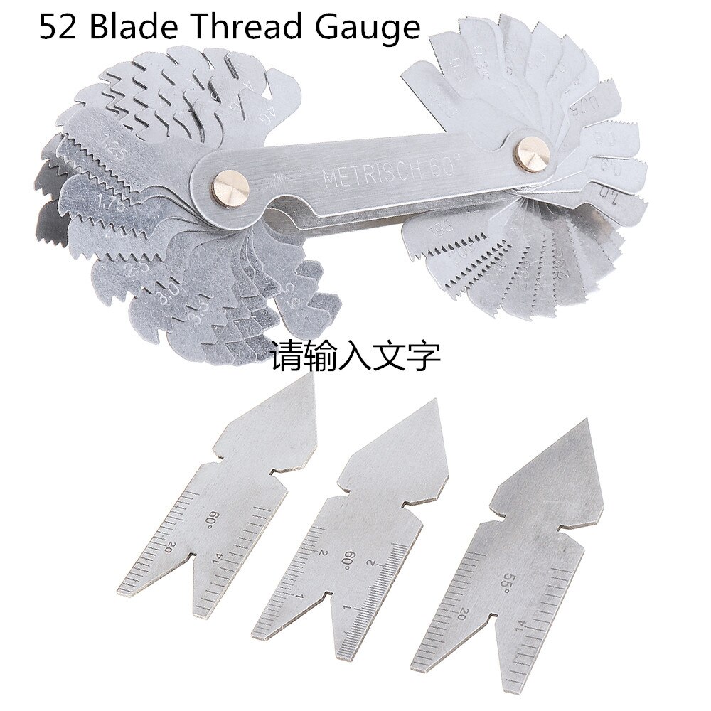 60 Degree Whitworth Metric Inch Thread Plug Gauge Gear Tooth Screw Pitch Gauges Measuring Carbon Steel For Measuring Tool: 4pcs