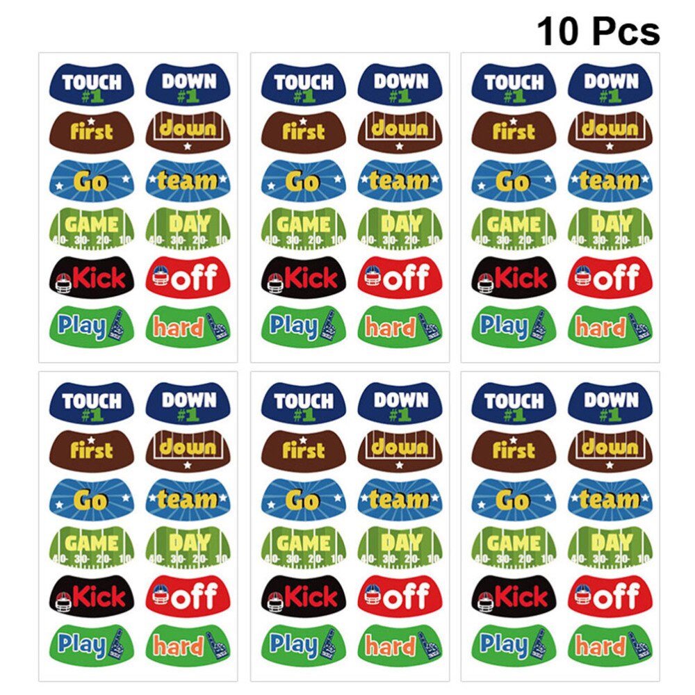 10 stücke Rugby Spiel Gesicht Tätowierungen Aufkleber FußBall Spiel Temporäbetreffend Tätowierungen Party Favors