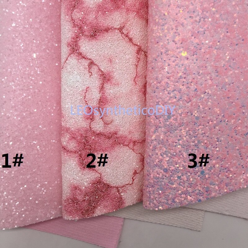 Mini Roll 30x134CM ROZE Glitter Fabirc, Chunky Glitter Leer, glitter Leer Roll Voor Maken Bows LEOsyntheticoDIY SK274