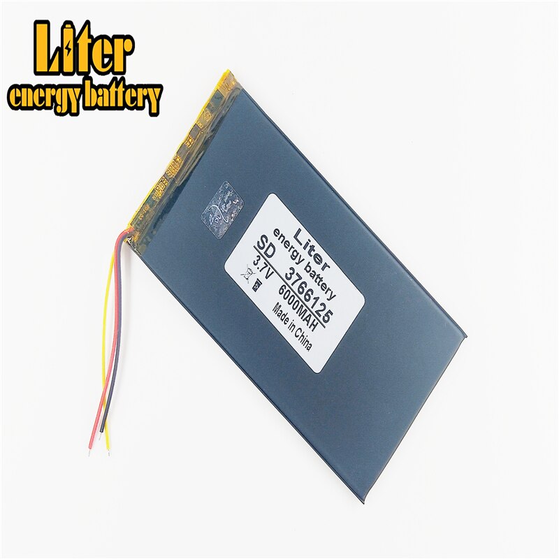 3 line 6000mah lithium polymer 3766125 3.7 V tablet battery V811 812 battery Pocket PC PDA Battery