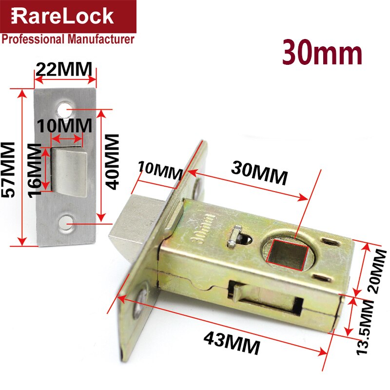 Dørhåndtag låsecylinder 4 størrelse til badeværelse soveværelse iphone cover butik dør hardware tilbehør diy rarelock mms 467 h