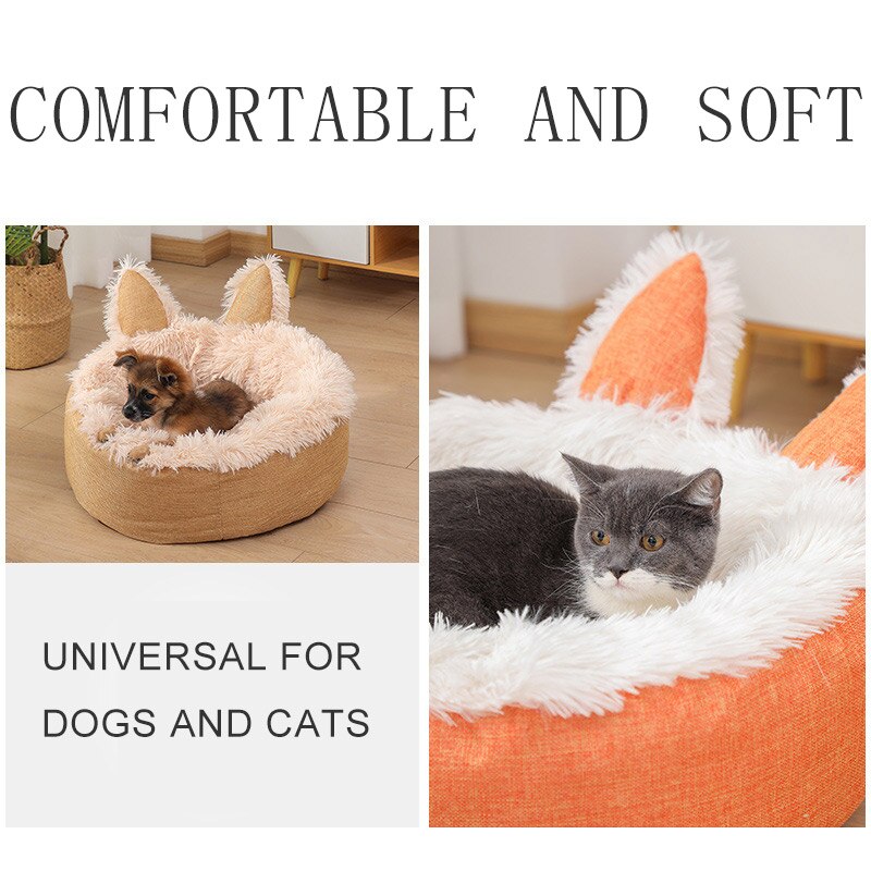 HOOPET Pet Cat Bed Lamb Cashmere Pet Dog Cat House Kennel Puppy Mat Winter Warm Soft Cat Nest Sofa Cushion Kittens Puppies Cat