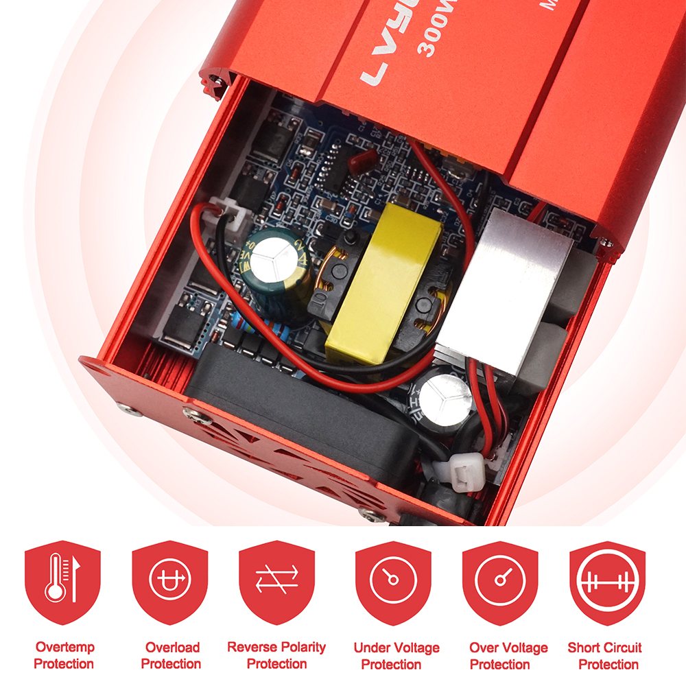 Dc 12v to 220v/110v ac auto-omvormers, 300w stroomomvormers, automatische transformator, us/un/eu-aansluiting, dubbele usb-autoadapter, dropsh