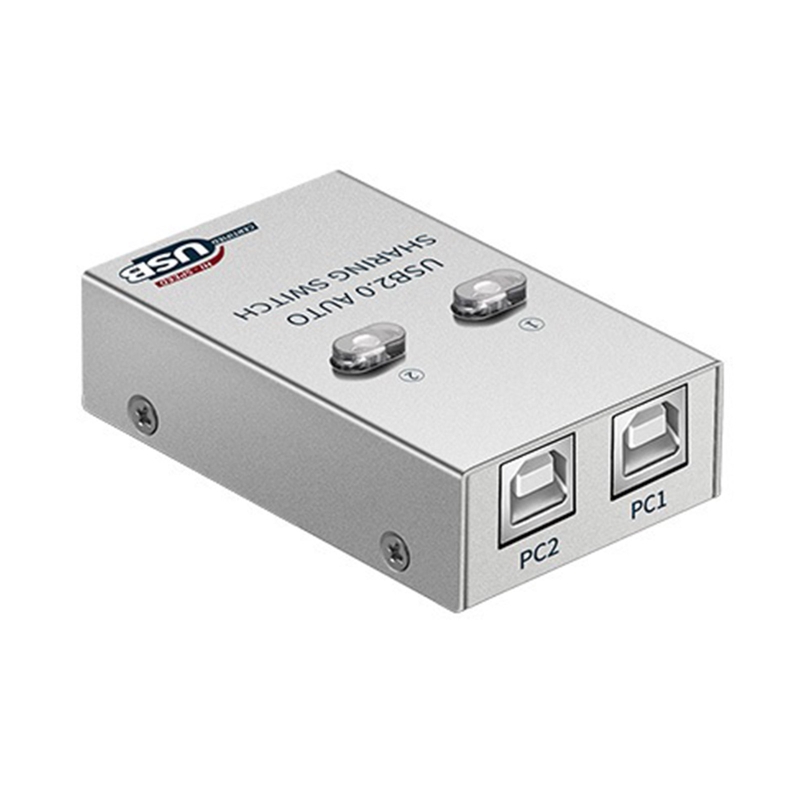 USB 2.0 Auto Sharing Switch Printer Sharing Device USB Hub 2 in 1 Out Data Transfer Hub Converter H3CA
