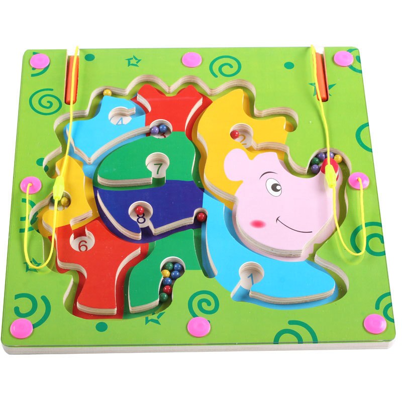 Kinder baum magnetic maze strich perlen puzzle intelligenz desktop-spielzeug früherziehung jungen mädchen holzspielzeug: 17