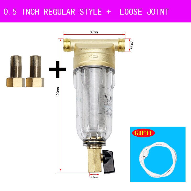 Water Filters Front Purifier Copper Lead Pre-filter Backwash Remove Rust Contaminant Sediment Pipe Stainless Steel Central: 0.5 inch SJT HJ