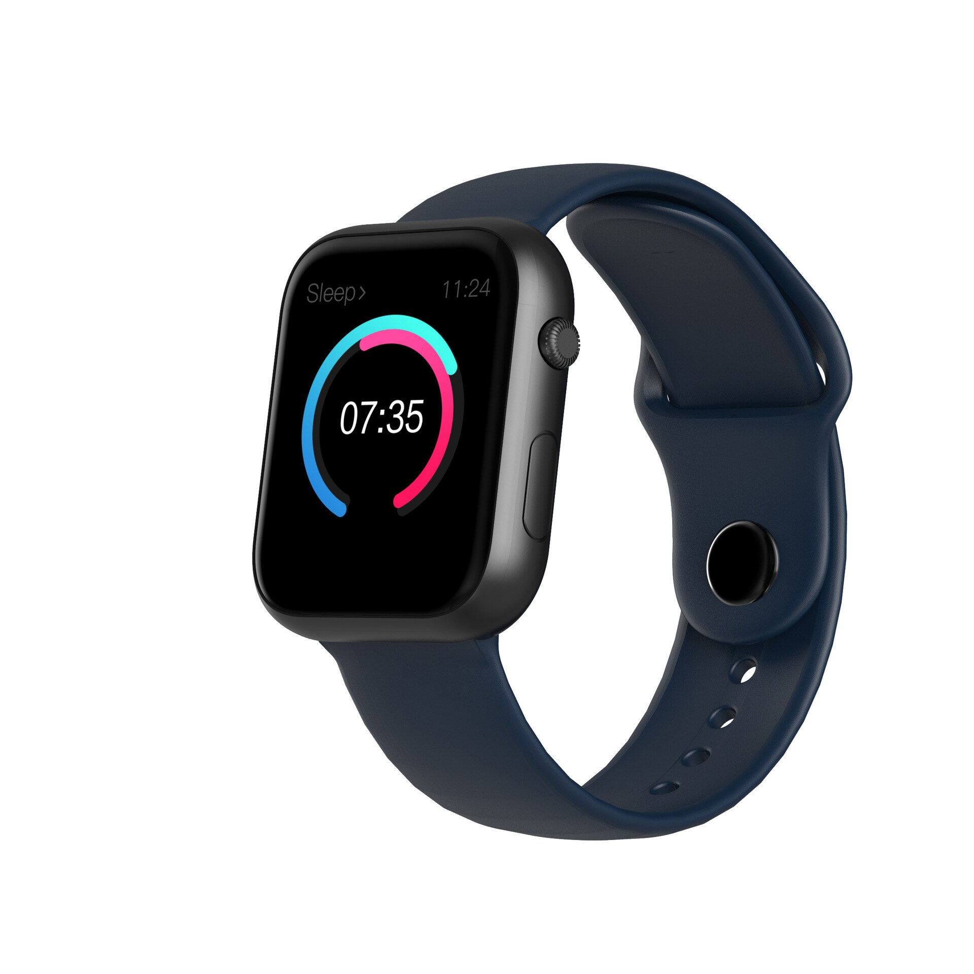 Pulsoximeter ecg smartwatch blodtryk opkaldspåmindelse unormal puls påmindelse søvnmonitor smart armbånd oxymeter: Blå silicagel