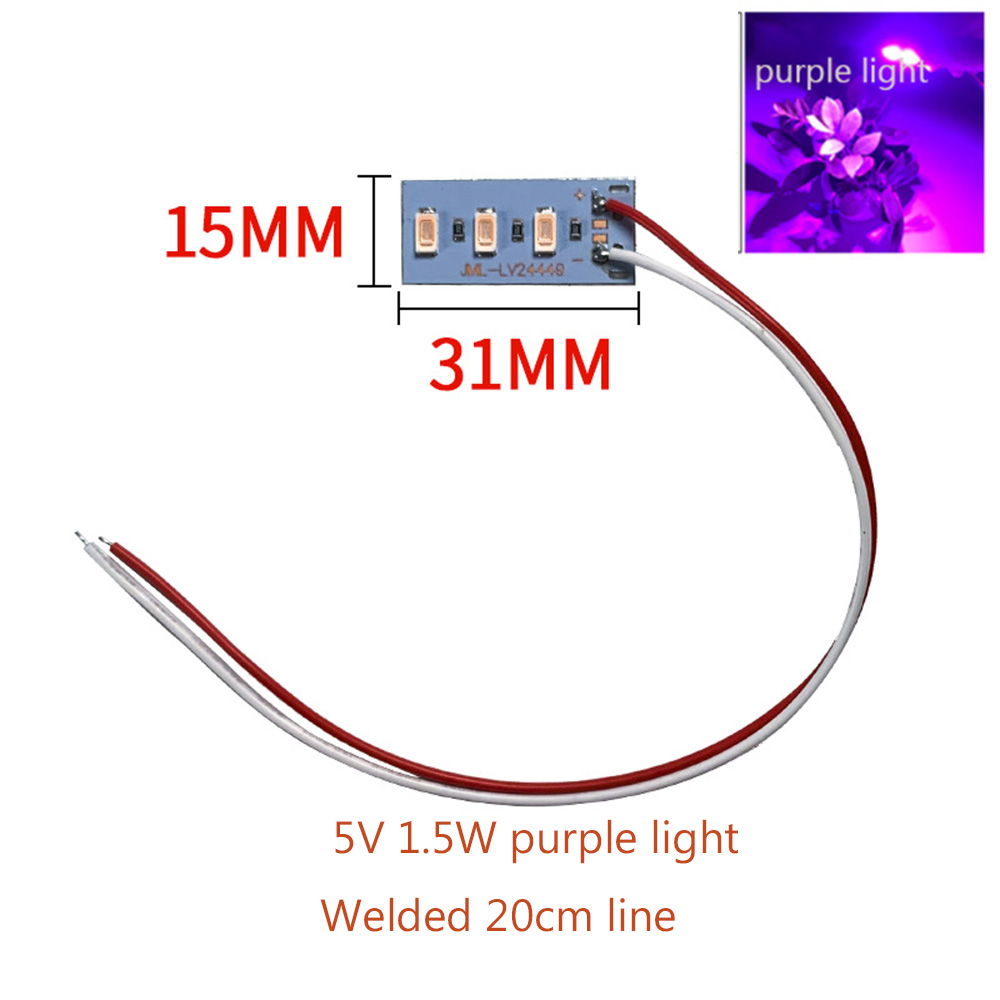 10 Uds alto brillo 1,5 W 5V LED 5730 SMD lámpara de Color bombilla de tablero de luz con línea rojo amarillo verde azul luz blanca cálida: Morado