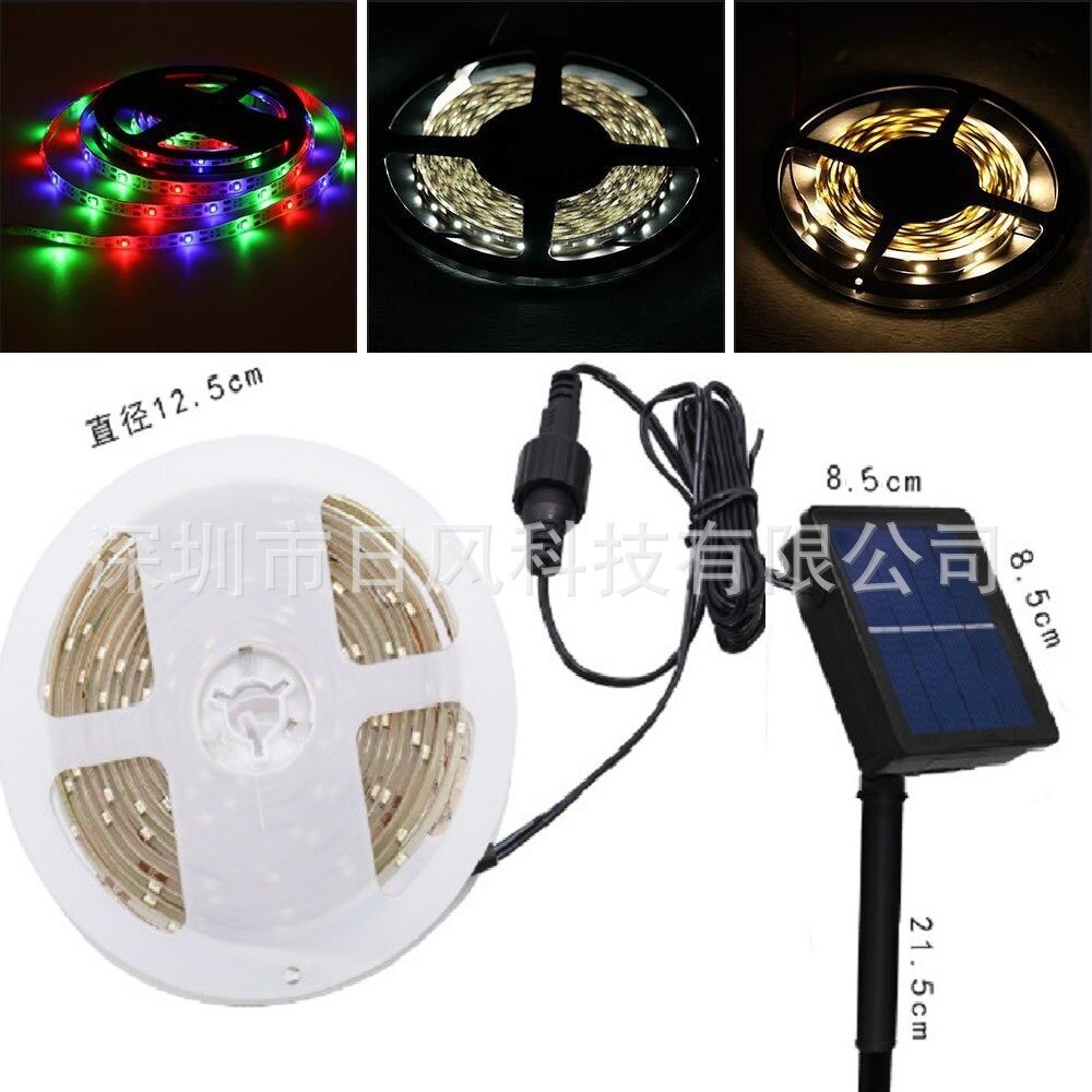 Utendørs solar led strip lys vanntett luces led lights hage dekorasjon lys tape strips fleksible plen lamper smd 2835 5m
