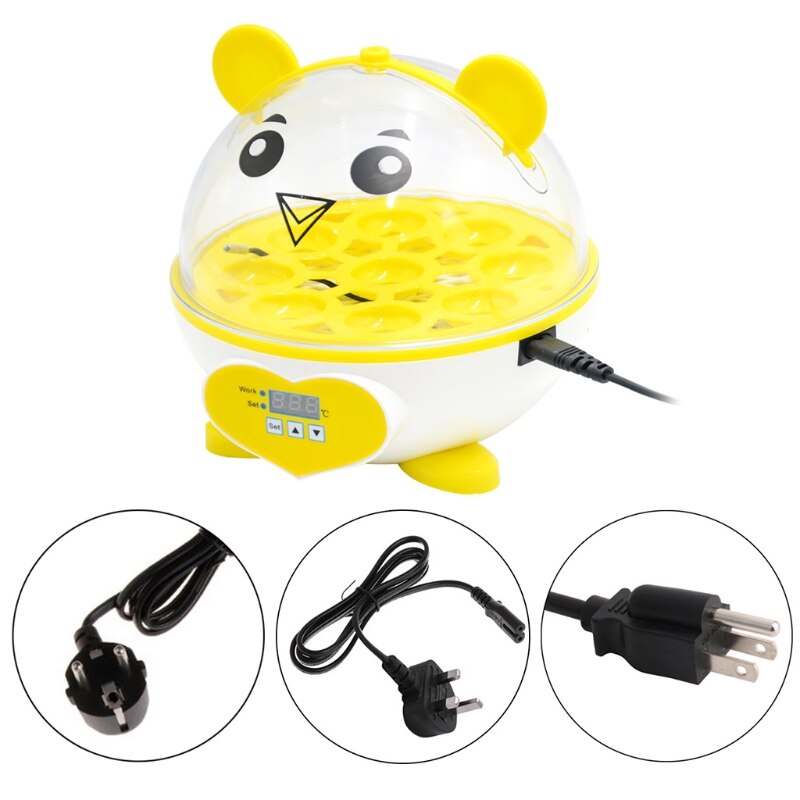 9 Partition Eggs Incubator Mini Brooder Birds Automatic Thermostat Breeding Digital Display Hatching Chicken Duck F