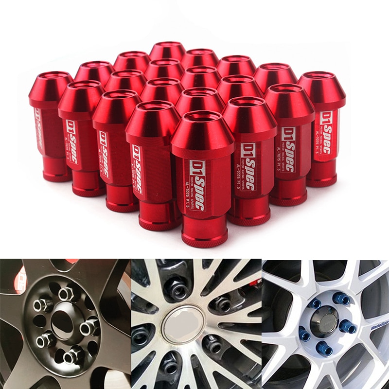 Spec Racing Aluminium legierung Rad Lug Muttern Schraube M12x1.5/1,25 Länge 50mm/40mm für 95% autos 20 teile/los