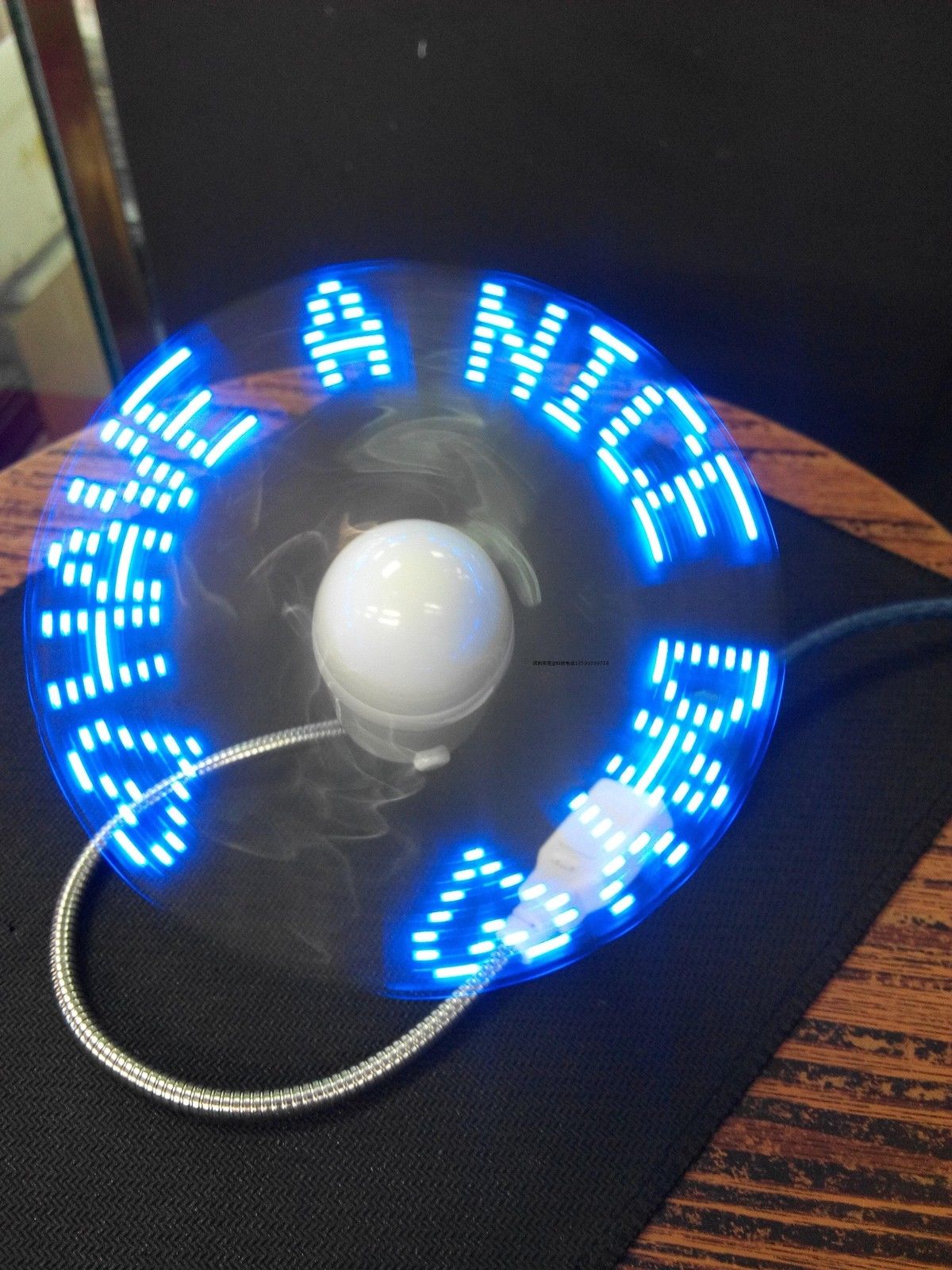 Blauw Duurzaam Verstelbare Usb Gadget Mini Flexibele Led Light Usb Fan Tijd Klok Desktop Klok Cool Gadget Tijd Display