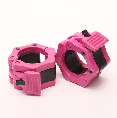 1 Pair Olympic 2" Spinlock Collars Barbell Collar Lock Dumbell Clips Clamp Weight lifting Bar Gym Dumbbell Fitness Body Building: pink 50mm