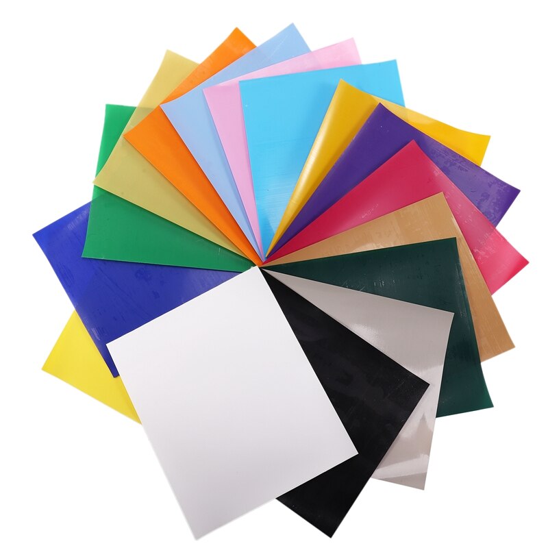 Vinil de transferência térmica para t-shirts ferro em htv para cricut e silhueta cameo 16pcs12 polegadas x 10 polegadas sortidas cores