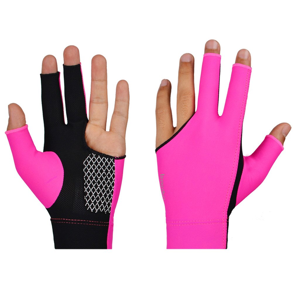 1pcs Man Woman Silicone Non-slip Fingers Show Gloves for Billiard Snooker Cue Sport YA88: Rose red M