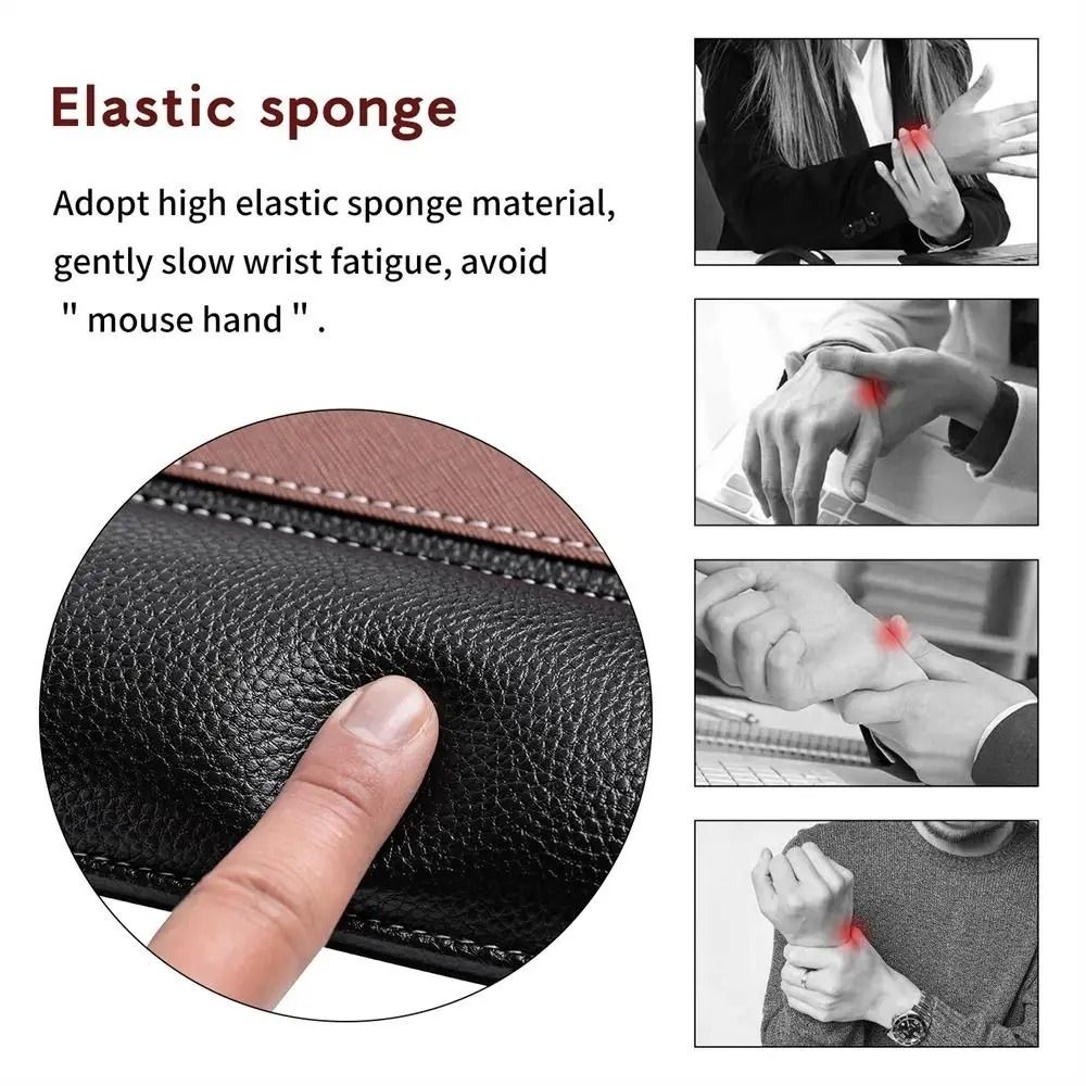 Anti-Slip Wrist Rest Mouse Pad Ergonomic Leather Hand Support Mouse Mat Soft Comfortable Accessories Office