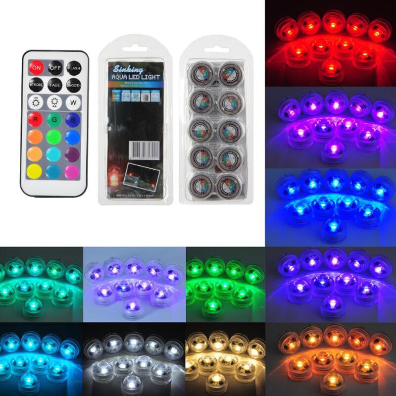 Onderwater Licht Led Waterdicht Zwembad Licht Rgb Submersible Licht Diameter 3Cm Diamant Vorm Vaas Lamp Met Afstandsbediening