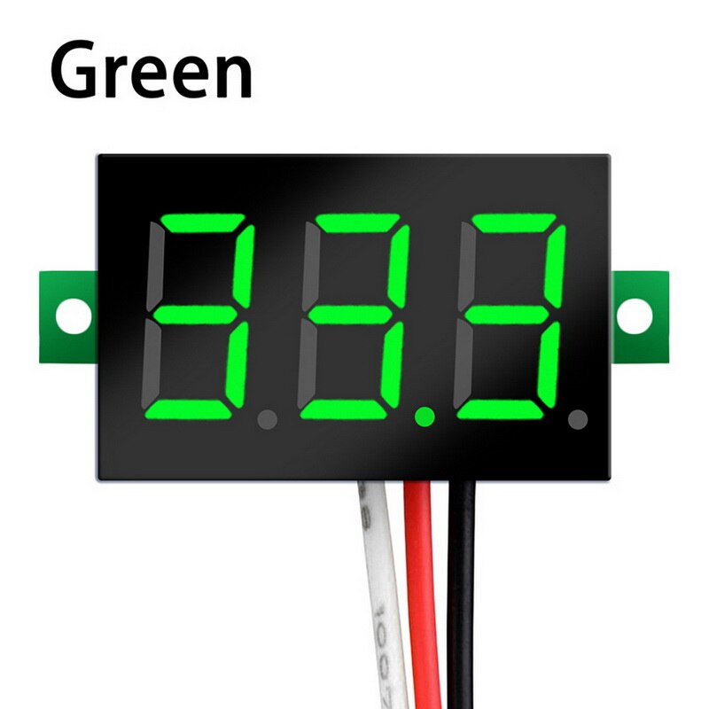 Mini Three-wire 0-200V DC Digital Voltmeter, Voltmeter With Reverse Polarity Protection, Circuit Measurement Voltmeter: green DC 0V-30V