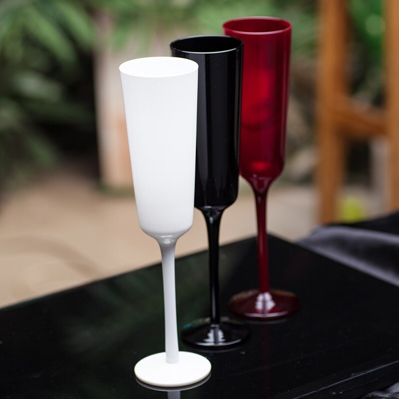 220ML lead-free glass black and white wine glass European goblet home decoration