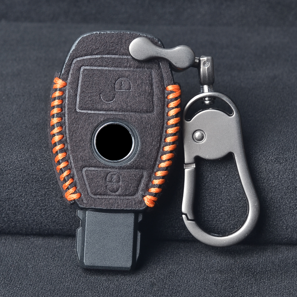 etui na kluczyk samochodowy klucz pokrywa robić Mercedes Benz A B C Class W203 W211 W204 CLS CLK 2017 E Class W213 2018 S class CLA SLK AMG brelok robić kluczy: czarny