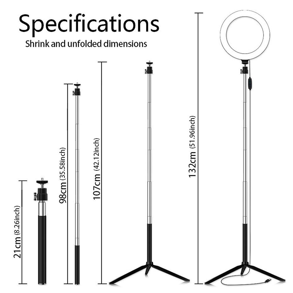 携帯電話,タブレット,ストリーミング,調光可能,自撮り棒付きの7Wリングライトのセット