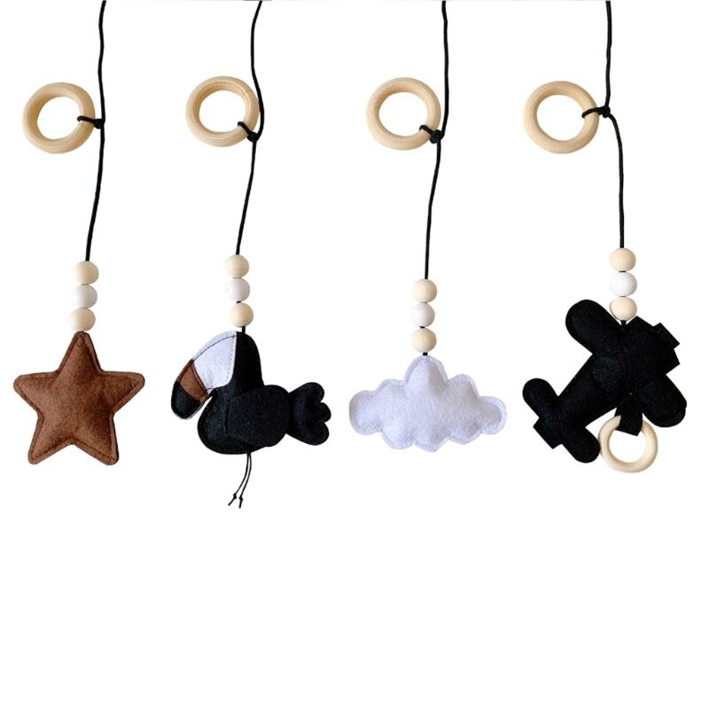 4Pcs Massief Houten Fitness Rack Hanger Baby Gym Speelgoed Opknoping Ornamenten Room Decor D7YD