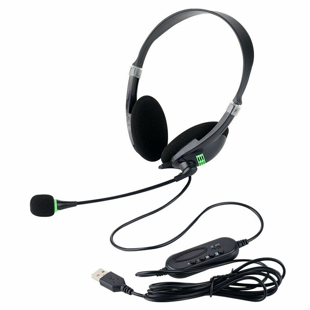 TRAVOR USB Noise Cancelling Microphone Headset Call Centre Stereo Wired Headset Office Traffic Headphones for PC Computer Laptop