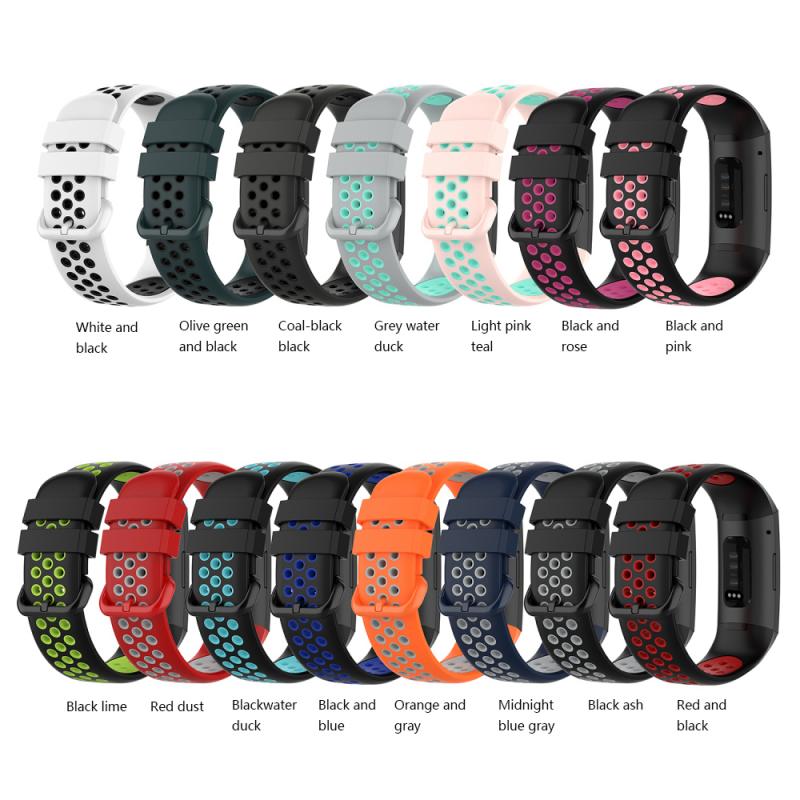 SDual-color Silicone Strap For Fitbit Charge 4/3 SE Smart Watch Band Smart Bracelet Fitbit Charge4/3 Wristband For Women Men