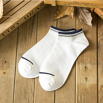 Chaussettes en coton pour hommes, 10 pièces = 5, paires/lot, , , couleur unie, rayures, bateau, décontractées, respirantes, été,: A