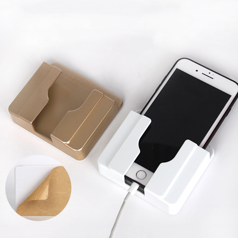 Portable Phone Wall Charger Hook Holder Hanging Stand Bracket Support Charge Hanger Rack Shelf Mobile Phone Hook Storage Boxes