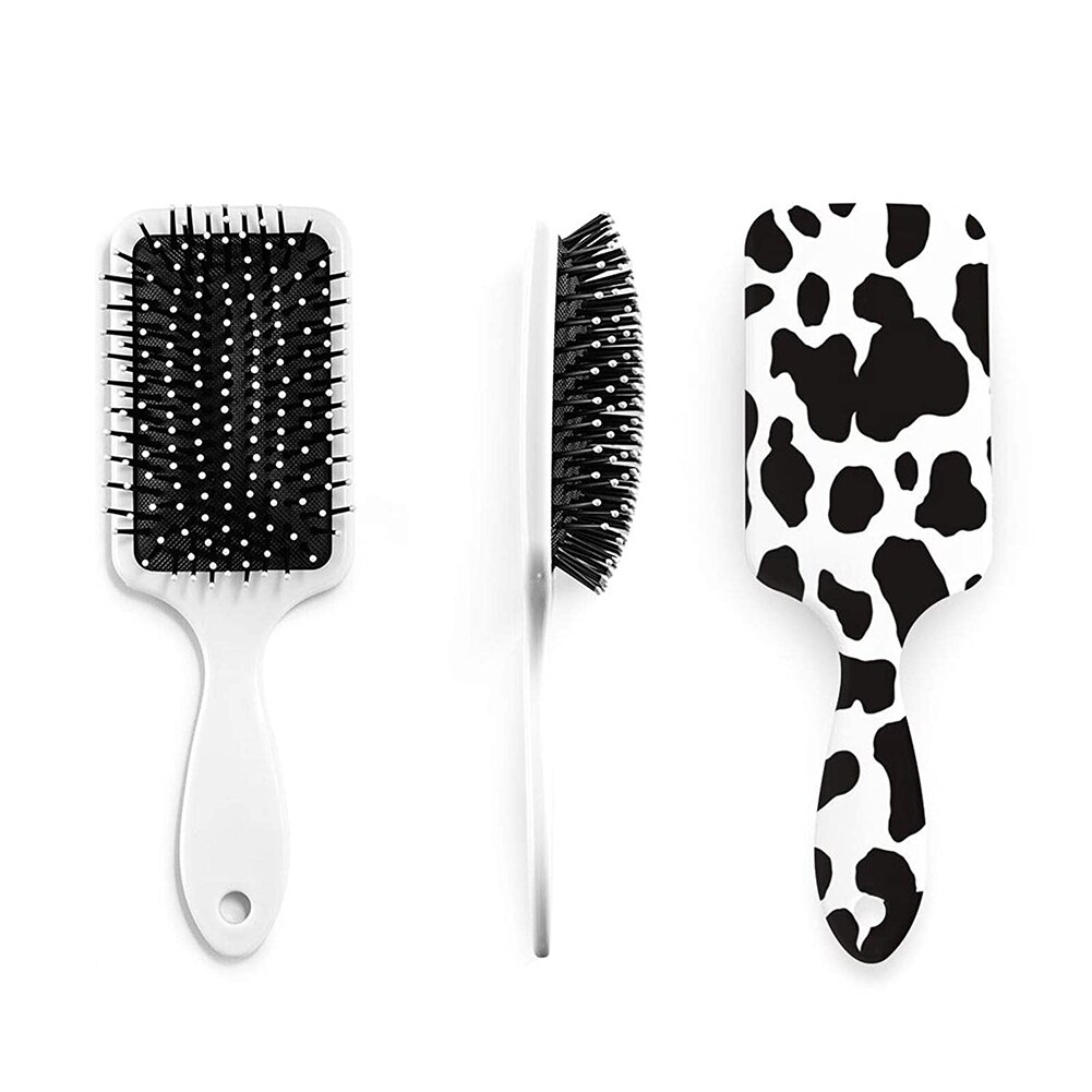 Spazzola per capelli con stampa di mucca spazzola per capelli per ragazze massaggio del cuoio capelluto pettine per donna spazzola per capelli riccia bagnata per parrucchiere strumento per lo Styling